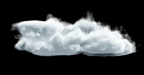 3d rendering. Realistic fluffy dense clouds on a black background. Element fo Stock Illustration