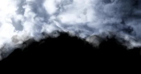 3d rendering. Realistic fluffy dense clouds on a black background. Element fo Stock Illustration