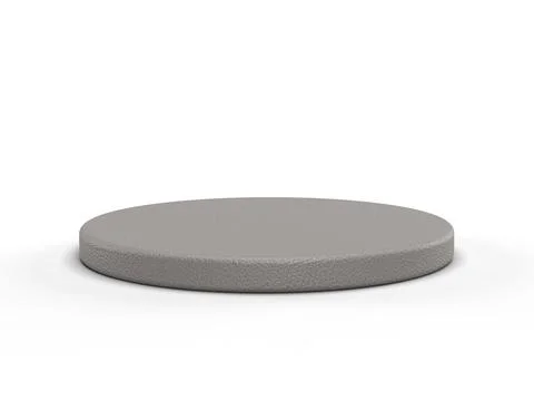 3D rendering Realistic minimalist podium for product display. Gray leather te Stock Illustration