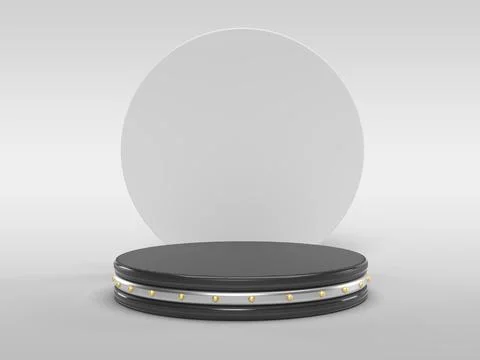 3D rendering Realistic minimalist podium for product display. Floating light  Stock Illustration