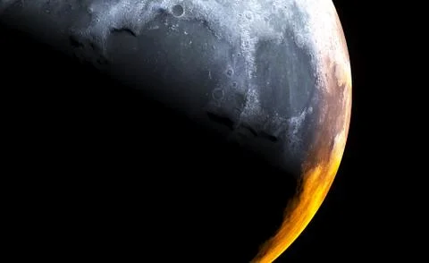3D Rendering Of Realistic Moon Closeup The Elements Of This Image Furnished B Illustrazione stock