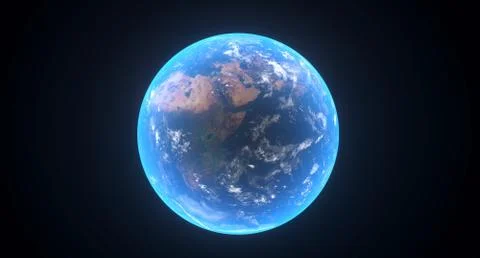 3D Rendering Of Realistic Planet Earth With Glow The Elements Of This Image F Illustrazione stock