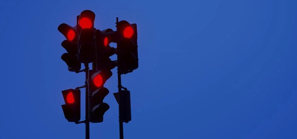 3D rendering Of Realistic Red Traffic Lights Illustrazione stock