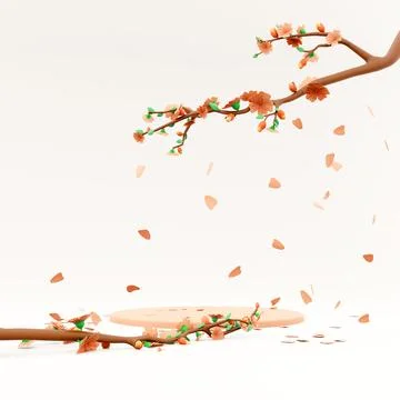 3d rendering realistic scene with a pedestal in pastel pink colors icon. 3d Illustrazione stock