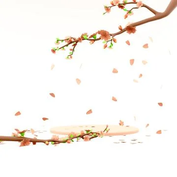 3d rendering realistic scene with a pedestal in pastel pink colors icon. 3d Stock Illustration
