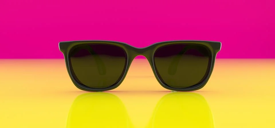 3D Rendering Of Realistic Sun Glasses On Colorful Background Stock Illustration