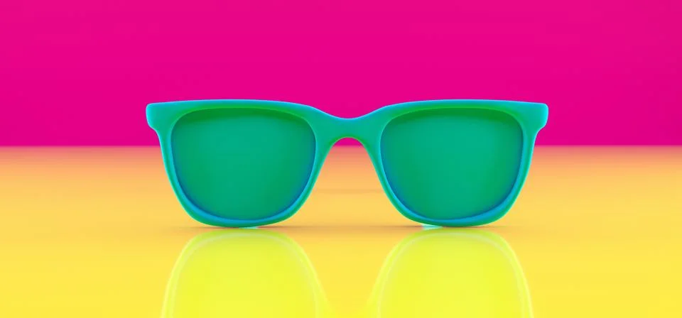 3D Rendering Of Realistic Sun Glasses On Colorful Background Stock Illustration