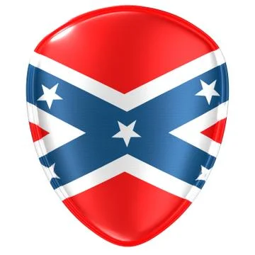 3d rendering of a Rebel Confederated flag icon. Stock Illustration