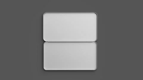 3D rendering of a rectangle blank silver box for pencil or stationery isolated Stock Photos