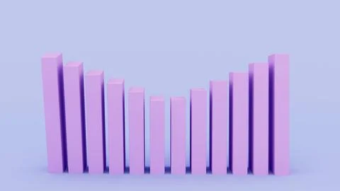 3D rendering of rectangles in the form of graphs Stock Illustration