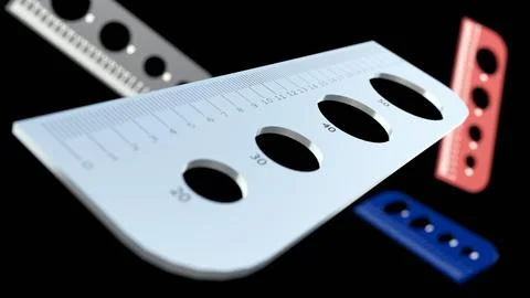 A 3d rendering of rectangular plastic willy ruler. Stock Illustration