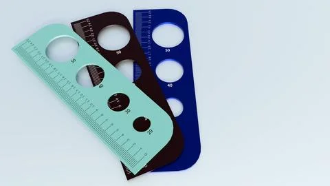A 3d rendering of rectangular plastic willy ruler. Stock Illustration