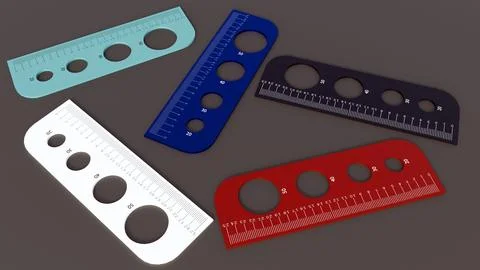 A 3d rendering of rectangular plastic willy ruler. Stockillustratie