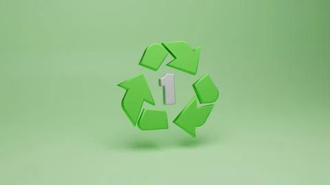 3d rendering of recycling symbols for plastic - 1 Stock Illustration