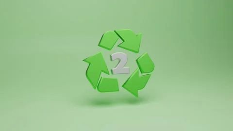 3d rendering of recycling symbols for plastic - 2 Stock Illustration