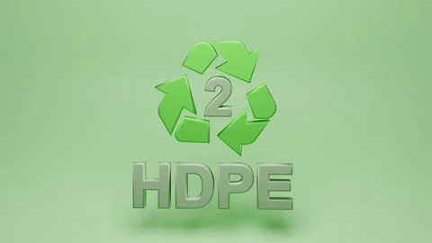 3d rendering of recycling symbols for plastic - 2 HDPE Stock Illustration