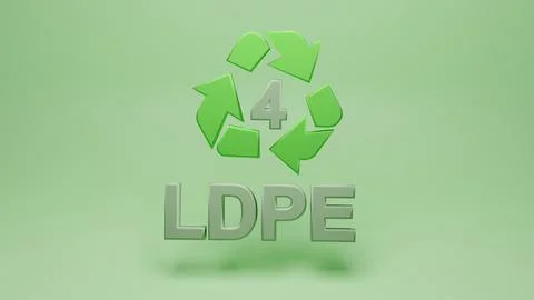 3d rendering of recycling symbols for plastic - 4 LDPE Stock Illustration