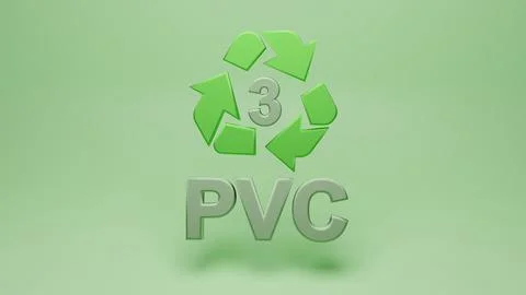 3d rendering of recycling symbols for plastic - 3 PVC Stock Illustration