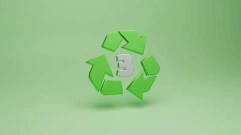 3d rendering of recycling symbols for plastic - 3 Stock Illustration