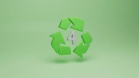 3d rendering of recycling symbols for plastic - 4 Stock Illustration