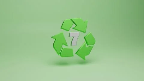 3d rendering of recycling symbols for plastic - 7 Stock Illustration