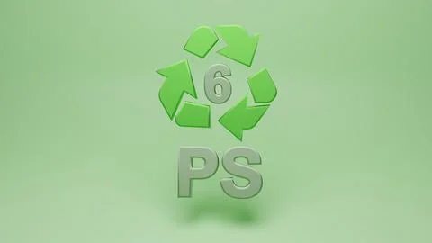 3d rendering of recycling symbols for plastic - 6 PS Stock Illustration