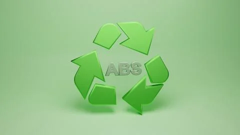 3d rendering of recycling symbols for plastic - ABS Stock Illustration
