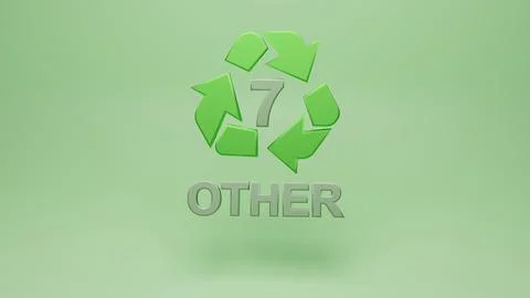 3d rendering of recycling symbols for plastic - 7 OTHER Stock Illustration
