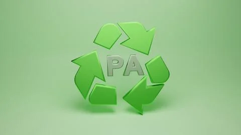 3d rendering of recycling symbols for plastic - PA Stock Illustration