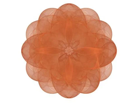 3D rendering with red abstract fractal in the form of a flower Stock Illustration