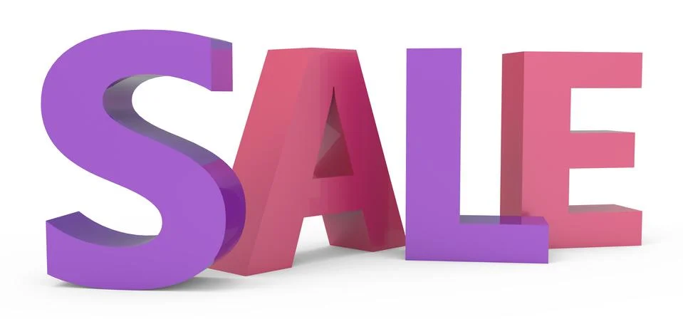 3d rendering of red and purple sale Stock Illustration