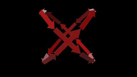 3d rendering of red arrow icon on white background Stock Photos