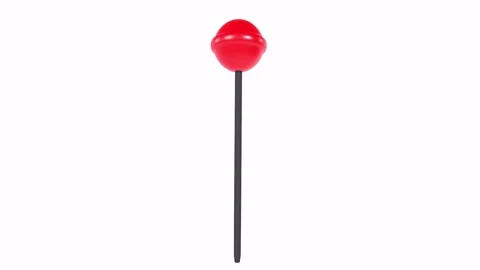 3D rendering of a red ball on a stick in a minimalist design Stock Footage 286148613