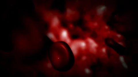3D rendering red blood cells in an artery, Arterial bloodflow flow inside body, Vídeo Stock 334589203