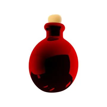 3d rendering red bottle with love potion icon. Valentines day symbol. 3d render Stock Illustration