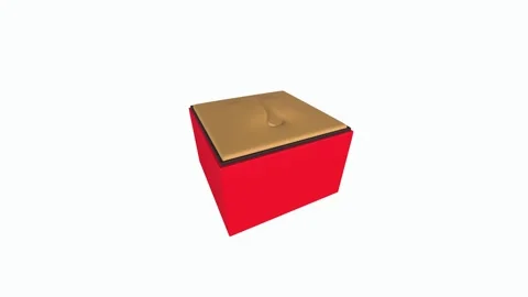 3D rendering of a red box with a golden lid 스톡 동영상 294476222