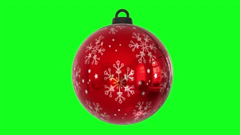 3D rendering of a red Christmas ornament with snowflakes Stock Footage 285061055