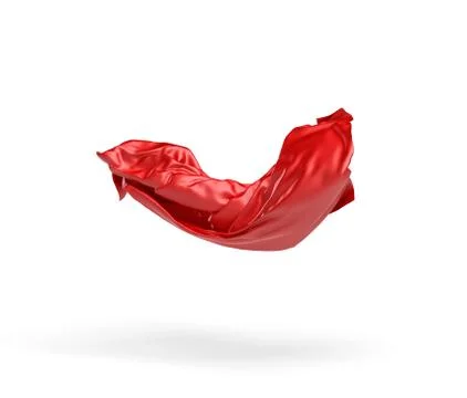 3d rendering of a red cloth draped over an invisible object and hanging on white Stock Illustration