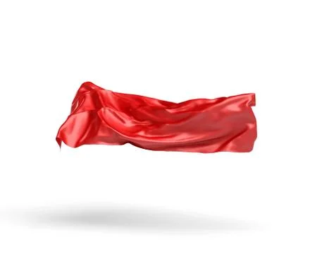 3d rendering of a red cloth draped over an invisible object and hanging on white Stock Illustration