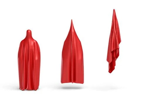 3d rendering of red clothes making a silouhette of a man isolated on white Stock Illustration