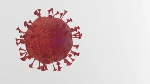 3D Rendering of red contagious HIV AIDS, Flur or Coronavirus isolated 3d render Stock Illustration
