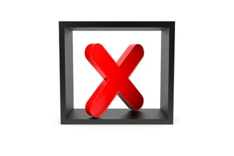 3D Rendering of Red Cross Sign on Black Frame Stock Photos