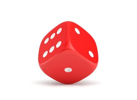 3d rendering of red dice isolated on a white background Stock Illustration