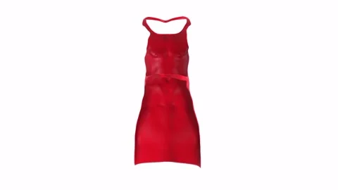 3D rendering of a red dress displayed on a mannequin in a studio Stock Footage 285925149