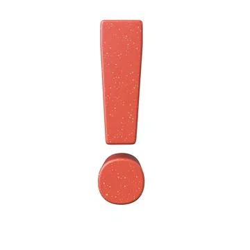 3D rendering of the red exclamation mark isolated on a white background Stock Illustration