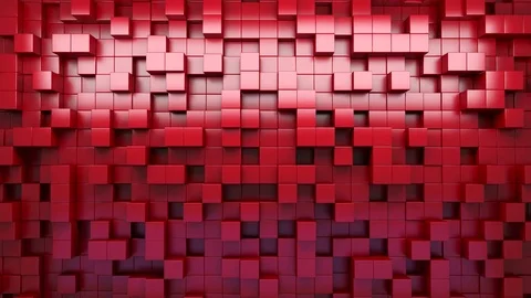3D rendering. Red extruded cubes. Abstract background. Loop. Stock Footage 72496638