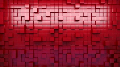 3D rendering. Red extruded cubes. Abstract background. Loop. Stock Footage 72997720