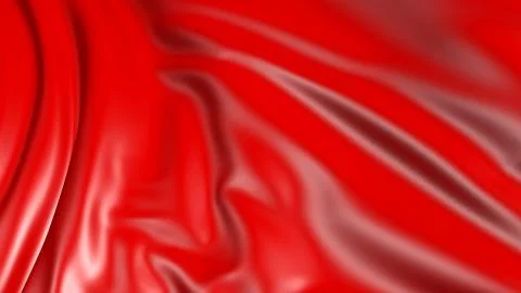 3D rendering of red fabric. The fabric develops smoothly in the wind Ilustração Stock