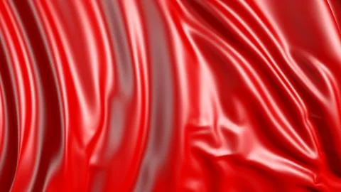 3D rendering of red fabric. The fabric develops smoothly in the wind 写真素材