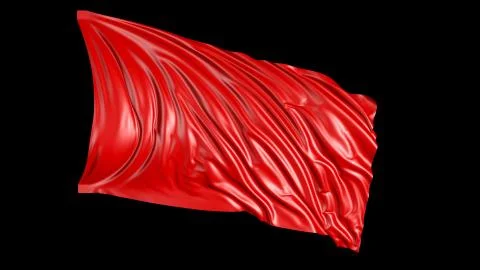 3D rendering of red fabric. The fabric develops smoothly in the wind 库存照片